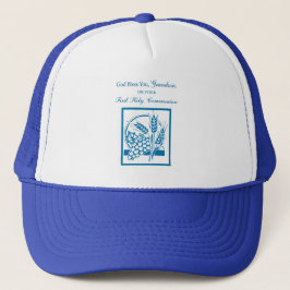 Grandson First Communion Blue, Weizen, Trauben Truckerkappe