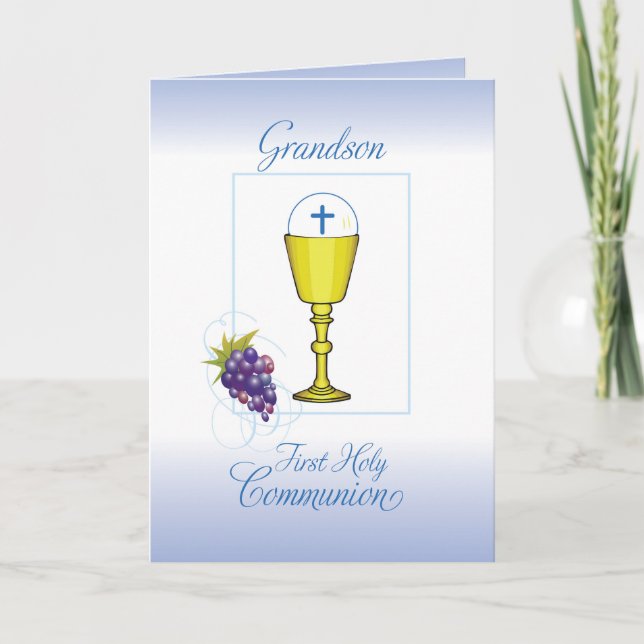 Grandson First Communion, Chalice mit Gastgeber Karte (Vorderseite)