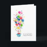 Grandson Geburtstagskarten Bunte Balloons Karte<br><div class="desc">Eine farbenfrohe Abbildung,  die farbenfrohe Ballons unterschiedlicher Form zeigt,  die aus einer magischen Geschenkboxen platzten. Herzlichen Glückwunsch,  Glück und farbenfroher Sprung! Ein buntes Geburtstagsgeschenk für Ihren Enkel. Sicher lächeln auf sein Gesicht!</div>