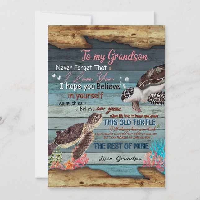 Grandson-Geschenk| Brief an meinen Großvater Einladung (Vorderseite)