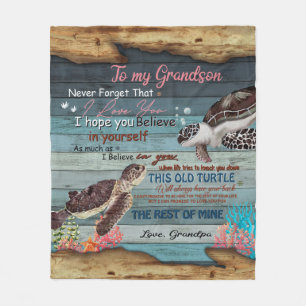 Grandson Gift Brief an meinen Großvater Fleecedecke