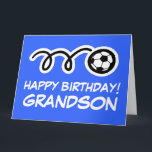 Grandson Happy Birthday Fußball-Grußkarte Karte<br><div class="desc">Grandson Happy Birthday Fußball Sport Grußkarte.
Niedliche Kinderkarte mit sportlichem Design für Junge oder Mädchen.
Personalisieren Sie Ihre Einstellungen mit individuelle Name und Hintergrundfarbe.
Freundliche Karte für Sohn,  Enkel,  Enkel,  Tochter,  Enkelin,  Enkelin,  Kinder etc. Auch als große übergroße Karten erhältlich.</div>