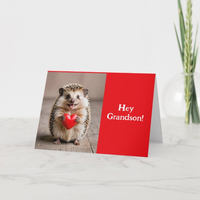 GRANDSON IGEL VALENTINE CARD DANKESKARTE (Vorderseite)