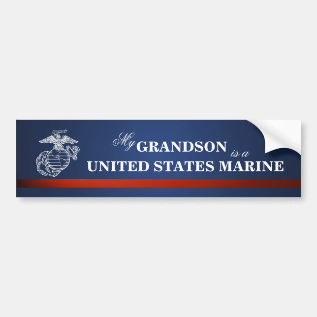 Grandson is a Marine Autoaufkleber (Vorne)