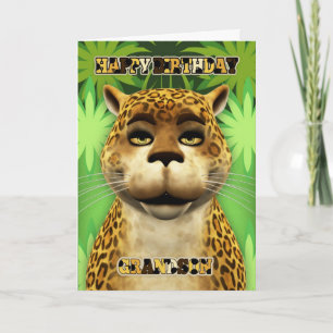 Grandson Leopard Jungle Geburtstagskarte Karte