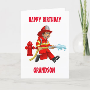 GRANDSON & MEIN LIEBLINGSFIREMAN AM GEBURTSTAG KARTE