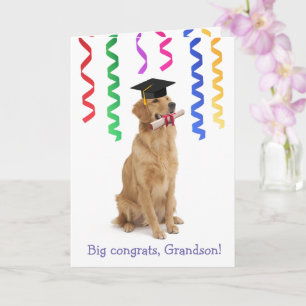 Grandson Niedlich Dog Abschluss Karte