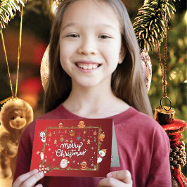 Grandson, Niedlicher Rentier und Snowman Weihnacht Karte