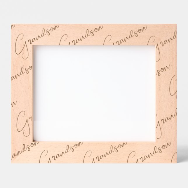 Grandson Photo Wood Frame Gift, 10x8" Landscape Geätzte Rahmen (Vorderseite)