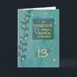 Grandson Religious 13. Geburtstag Grüne Hand gezei Karte<br><div class="desc">Diese religiöse Karte soll glückliche 13. Geburtstagsgrüße an Ihren Enkel senden,  der Ihnen und allen ein Segen ist. Lass ihm an seinem besonderen Tag,  dass er von den Menschen um ihn herum sehr geliebt wird.</div>