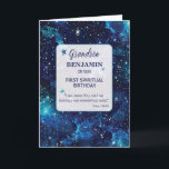 Grandson Religious Birthday Celestial Sky Karte<br><div class="desc">Passen Sie diese Himmelskarte mit dem Namen Ihres Enkels an. Sie können auch das Jahr und den besonderen Tag anpassen. Diese religiöse Karte erinnert Ihren Enkel an seine Einzigartigkeit im großen Plan Gottes mit dem Zitat der Schrift.</div>