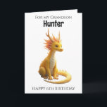 Grandson Sechsjähriger Dragon Birthday Karte<br><div class="desc">Grandson 6-jähriger Drache Geburtstagskarte</div>