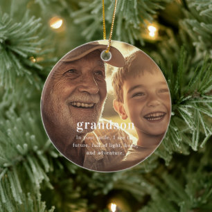 Grandson   Sentimental Foto Keepake Weihnachten Keramik Ornament