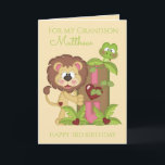 Grandson Third Birthday Niedlich Lion Foto Card Karte<br><div class="desc">Grandson Third Birthday Niedlich Lion Foto Card</div>