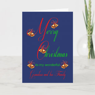 Grandson und die Weihnachtsglocken der Familie Feiertagskarte