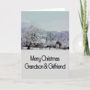 Grandson und seine Freundin Frohe Weihnachtskarte Feiertagskarte