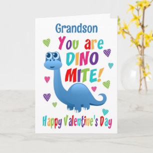 Grandson Valentinstag Dinosaur Karte