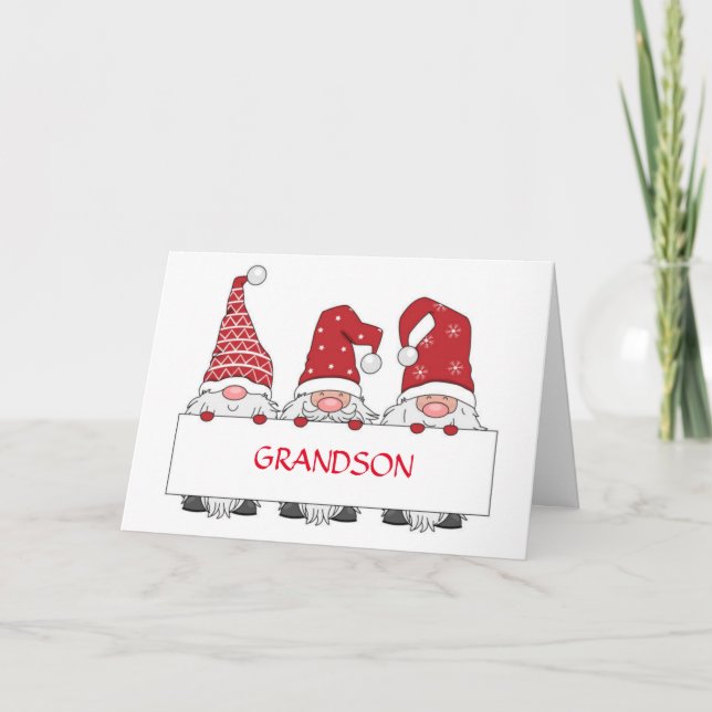 **GRANDSON** VON GNOMES FÜR CHRISTMAS KARTE (Vorderseite)