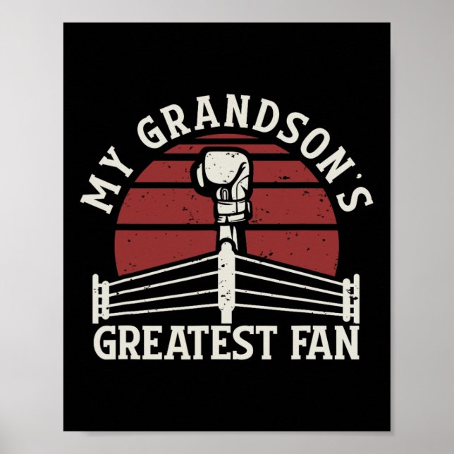 Grandsons Bester Fan-Boxing-Großmutter Poster (Vorne)