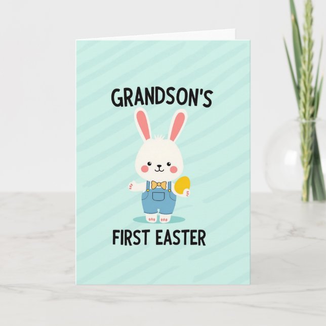 Grandsons First Easter Celebration Card Karte (Vorderseite)