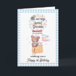 Grandsons Geburtstag Teddy Bar Gruß Karte<br><div class="desc">Grandsons erste Geburtstagskarte Teddy Bären Grußkarte. Feiern Sie Ihren ersten Geburtstag mit diesem bezaubernden Teddy Bären in Aquarell. Passen Sie es Ihrem Enkel an oder fügen Sie seinen Namen für eine personalisierte Touch hinzu. Diese Karte ist perfekt für Kinder, sie bringt fröhliche Wünsche und ein Gefühl des Staunens zu ihrer...</div>