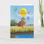 Grandsons Geburtstagskarte mit Enten und Balloons Karte<br><div class="desc">Dieses digitale Bild einer weiblichen Stockente mit schwimmenden Ballons macht eine festliche Geburtstagskarte.</div>