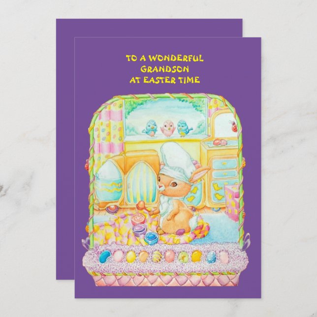 Grandsons Osterflache Weihnachtskarte Feiertagskarte (Vorne/Hinten)