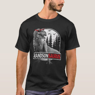 Grandsonsaurus Dinosaur Grandson Saurus Family Mat T-Shirt