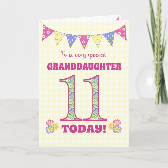 Grandtochter 11. Geburtstag Primroses Jagdkarte Karte (Vorderseite)