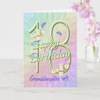 Grandtochter 18. Geburtstag Butterfly Garden Card Karte