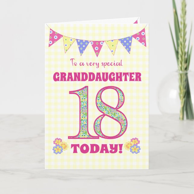 Grandtochter 18. Geburtstag Primroses Jagdkarte Karte (Vorderseite)