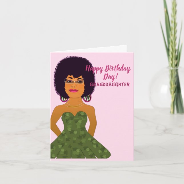 Grandtochter African American Happy Birthday Card Karte (Vorderseite)