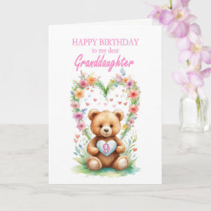 Grandtochter Age 9 Teddy Bear Karte