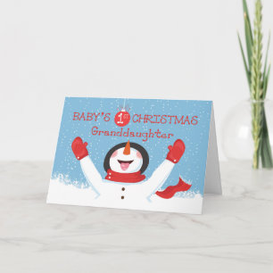 Grandtochter Babys Erster Weihnachtsschneemann Karte