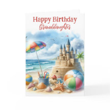Grandtochter Beach Geburtstag geklappte Grußkarte