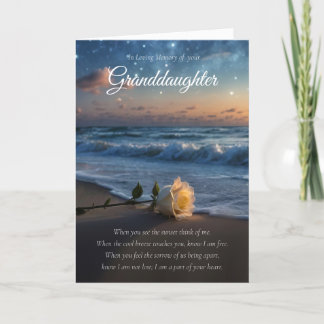 Grandtochter Beileid Condolences Strand und Rose Karte