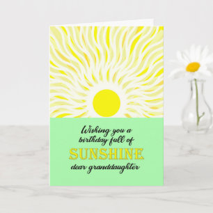 Grandtochter Birthday Bright Sunshine Card Karte