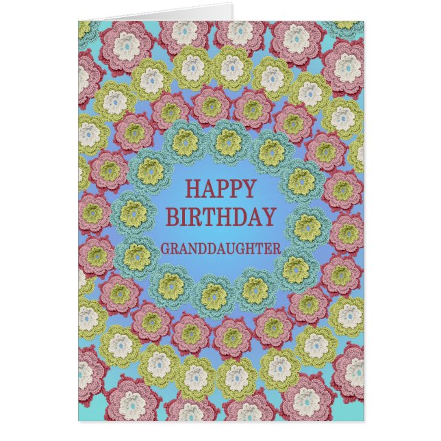 Grandtochter Birthday Crochet Blume (Vorne)
