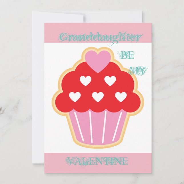 Grandtochter Cupcake Valentine Card Feiertagskarte (Vorderseite)
