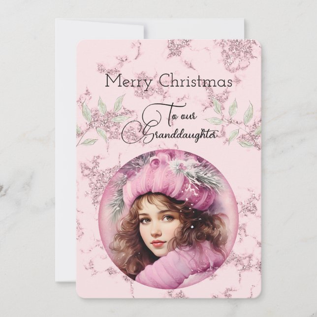 Grandtochter Dark Hhabe Mädchen Weihnachtswünsche (Vorderseite)