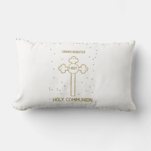 Grandtochter Erste heilige Kommunion Gold Look Cro Lendenkissen