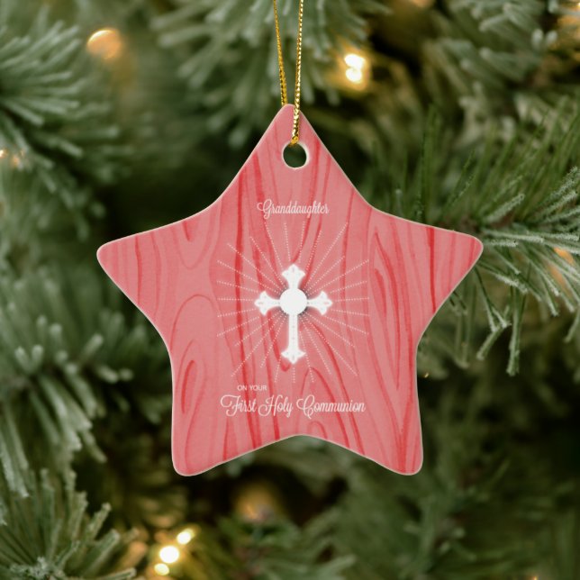 Grandtochter First Communitycross und Rays Keramik Ornament (Baum)
