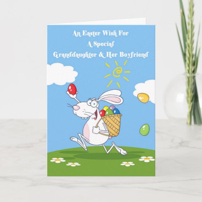 Grandtochter & Freund Segen Osterkarte Feiertagskarte (Vorderseite)