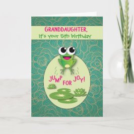 Grandtochter Frog Custom Age Birthday, Jump for J Karte