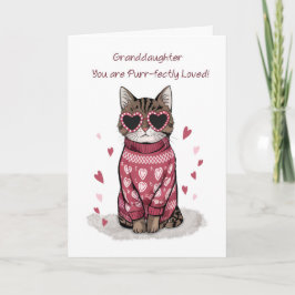 Grandtochter Funny Cat Sonnenbrillen Valentine Karte