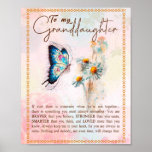 Grandtochter Geschenke | Von Oma Oma Poster<br><div class="desc">Grandtochter Geschenke | Liebe von Oma Opa Matching Family Group Butterfly Daisy Blume Blanket</div>