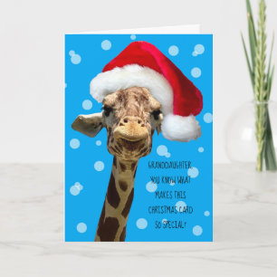 Grandtochter Giraffe Weihnachtskarte Karte