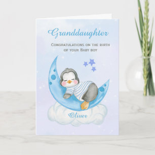 Grandtochter gratuliert einem neuen Baby Boy Karte