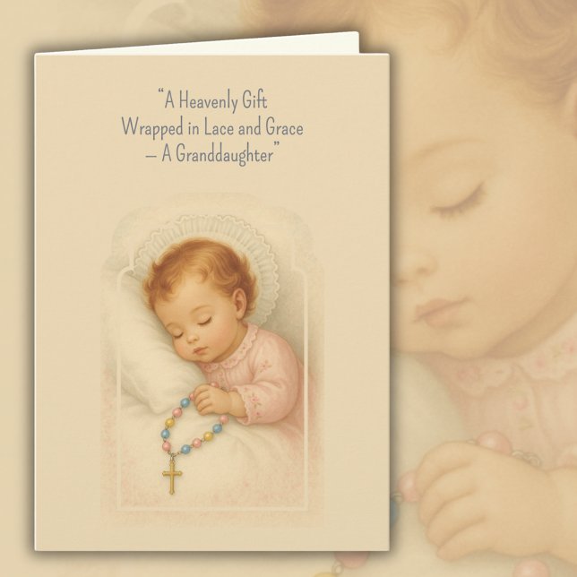 Grandtochter Katholische Rosary Baby Girl Karte (Von Creator hochgeladen)