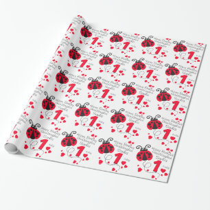 Grandtochter Name ladybug 1. Geburtstagspackung Geschenkpapier